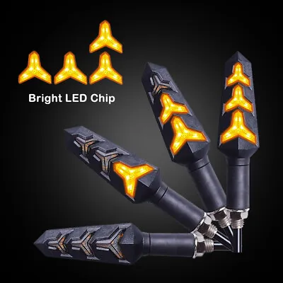 4X Sequential Motorcycle LED Turn Signals Flowing Water Blinker Lights Indicator • $19.69