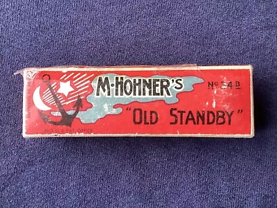 “OLD STANDBY” No. 34 B  VINTAGE HARMONICA MADE BY M. HOHNER WITH ORIGINAL BOX • $18