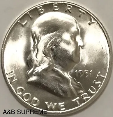 1951 S Franklin Half Dollar Gem Bu Uncirculated 90% Silver • $54.89