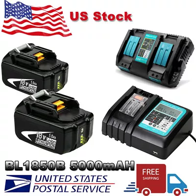 18V BL1850B For Genuine Makita Battery 5.0AH BL1830 BL1840 BL1850 BL1860+Charger • $46.83