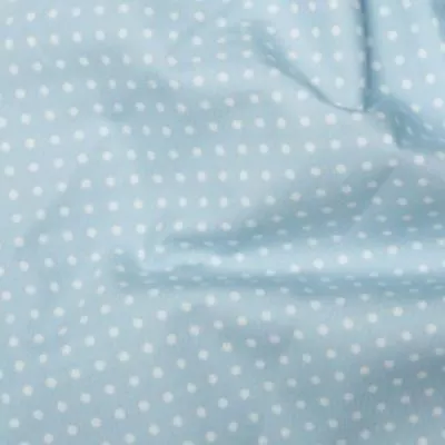 £2.75 • Buy Baby Blue 3mm Spotty Polka Dot 100% Cotton Poplin Fabric Sewing Quilting 130gsm