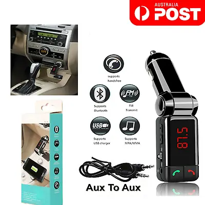 Bluetooth Car Kit FM Transmitter Handsfree Car Charger MP3 Player USB • $15.95