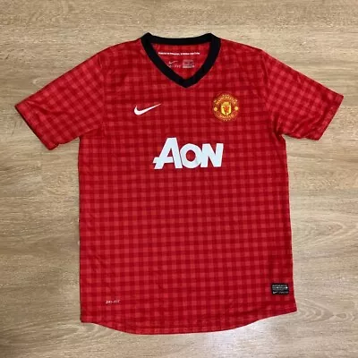 Kids Youth Manchester United Soccer Jersey 2012/13 AON Size XL Kids Retro EPL MU • $15.99