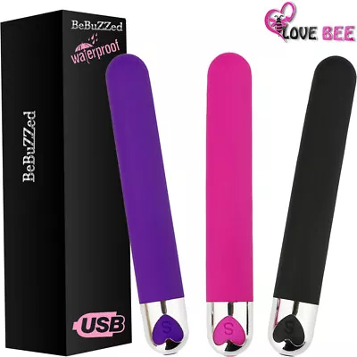 Super Strong USB Rechargeable Vibrator Bullet Clitoral Stimulator Wand Sex Toy • $26.95