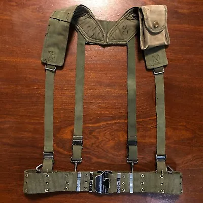 Vietnam 60s US Army USGI M67 Davis Belt M56 Suspenders & First Aid Pouch MEDIUM • $121