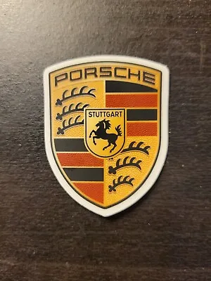 Porsche Crest Glossy Sticker 2 Inch Height X 2.5 Inch Width Adhesive Decal • $11.99