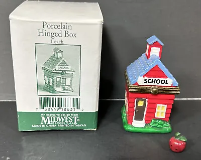 PHB MIDWEST Of Cannon Falls PORCELAIN HINGED BOX School Original Box • $19.95
