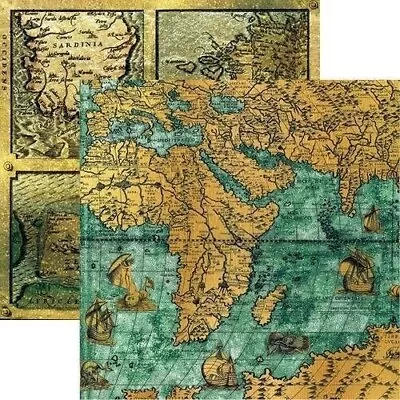 Reminisce - Pirate Maps - Buccaneer Bay Scrapbook Paper - 5 Sheets • $5.99