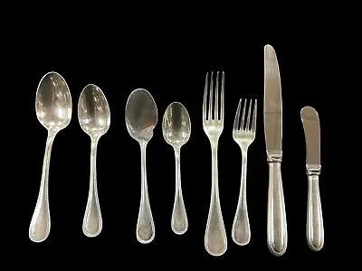 $31000 • Buy Christofle  Perles  Sterling Silver Flatware For 12 (8pc Place Setting)