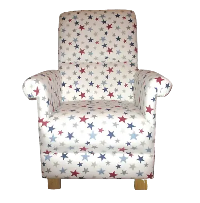 £199.95 • Buy John Lewis Blue Chair Funky Stars Fabric Adult Red Bedroom Armchair Red Nursery