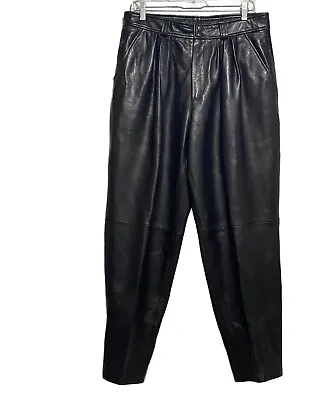Michael Hoban For North Beach Buttery Soft Leather Pants Sz 32 Black High Rise • $140