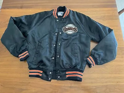 Vintage San Francisco Giants Chalk Line Satin Baseball Jacket Youth Kids Size 10 • $149.98