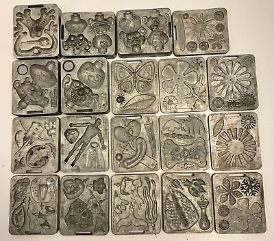 MATTEL THINGMAKER 1960's LOT OF 19 METAL MOLDS CREEPY CRAWLERS FLOWERS & MORE • $48.99