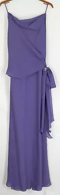 YVE LONDON Womens Purple Strappy Long Ball Gown Party Dress LARGE • £12.50