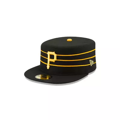 Pittsburgh Pirates New Era Pillbox Flat Top Striped Yellow Fitted Hat • $15.96