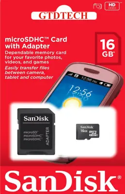 SanDisk 4GB 8GB 16GB 32GB Micro SD SDHC Class 4 TF Flash Memory Card Adapter Lot • $9