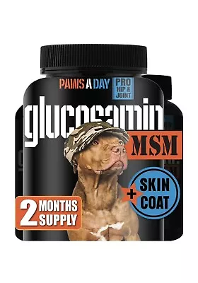 Glucosamine MSM For Dogs- Hip Joint Skin And Coat Supplement 60 Dog Chews • $18.99