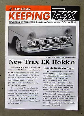 KEEPING TRAX 1998 NEWS UPDATE 1/43 Diecast Model EK HOLDEN TORANA XU1 SANDMAN V8 • $9.99