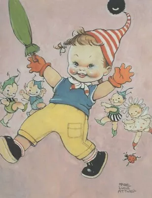 £2.95 • Buy MABEL LUCIE ATTWELL CHARMING ORIGINAL BOOK PRINT 1990's Party Time Boo Boo