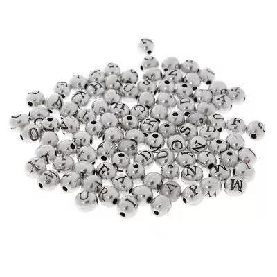  100 Pcs Positioning Round Beads Jewelry Making Bikini Connectors Letter • £8.75