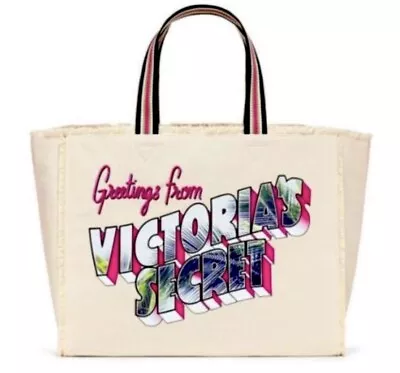Victoria’s Secret Beach Postcard Greetings Tote Bag Getaway Weekender • $30
