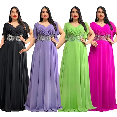 Fashion Women V-Neck Maxi Dress Evening Wedding Bridesmaid Dresses Formal Gown • £31.54