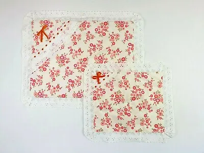 Vintage Baby Floral Pillow Case & Light Bassinette Blanket Cut Out Embroidery • $25