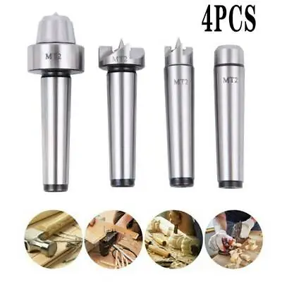 4PCS MT2 Wood Lathe Live Center Drive Spur Cup Tools Arbor Wooden Turning Kit • $25.89