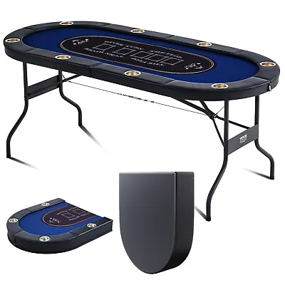 VEVOR 8 Player Oval Foldable Poker Table Casino Blackjack Texa Holdem Table 72  • $186.99