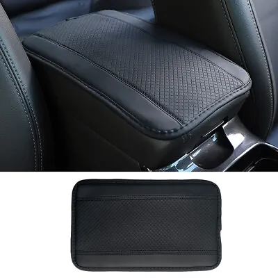 Black Leather Armrest Cushion Cover Center Console Box Mat Protector Car Parts • $9.99