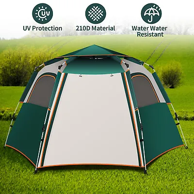 4-5 Person Instant Pop Up Tent Beach Camping Shelter Sun Shade Hiking Outdoor • £44.99