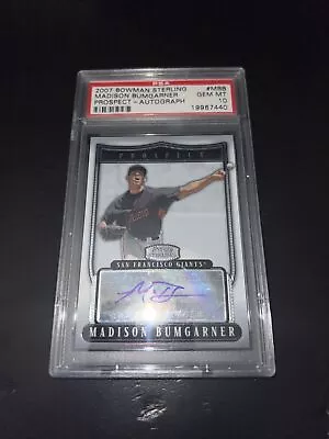 2007 Bowman Sterling Signed Rc MADISON BUMGARNER PSA 10/10 SF Giants Future HOF • $250