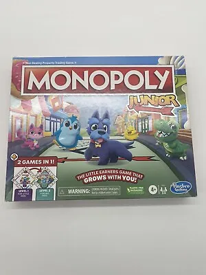 Monopoly Junior Board Game 2-Sided Gameboard 2 Games In 1 BRAND NEW • $18