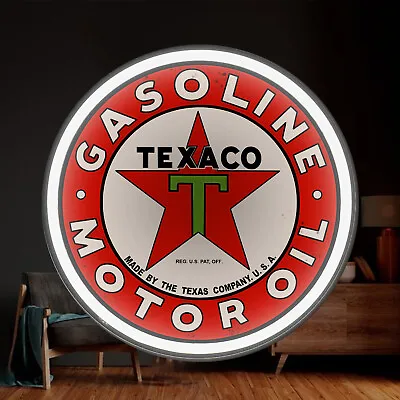 Texaco Gasoline Gas Oil NEON SIGN - Vintage Garage Wall Decor Lamp 12 X12  K1 • $9.99