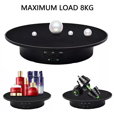 360°Rotating Electric Turntable Display Stand Jewelry Photography Show Holder UK • £17.89