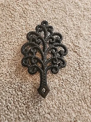 Vintage Black Cast Iron Trivet Laurel Tree • $6