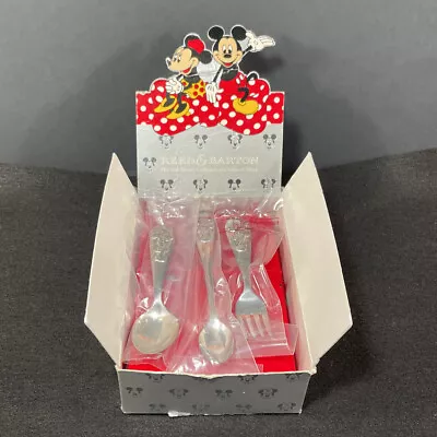 Disney Reed & Barton 3 Piece Silverware Baby Spoon And Child’s Set Mickey Minnie • $50