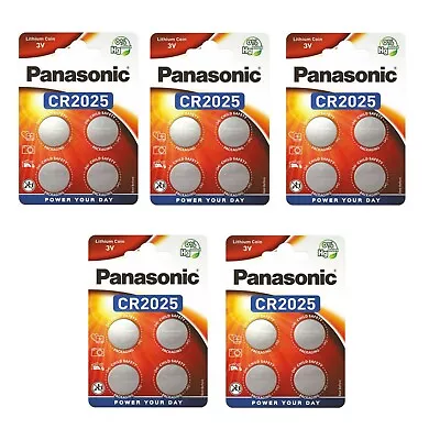 20 X Panasonic CR2025 Battery 3V Lithium Coin Cell Toys Car Keys Remote • £10.99