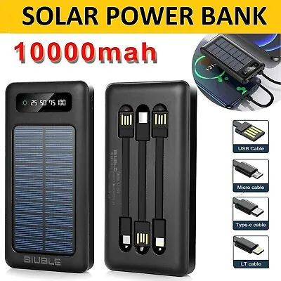 Portable Phone Charger Solar External Battery Power Bank Waterproof Dual USB AU • $25.99