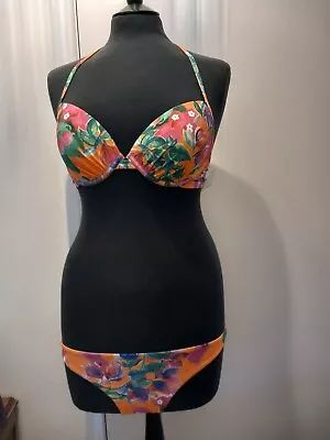 New Matthew Williamson Orange Bourgainvillea Bikini. Sz 36C/14. • £45