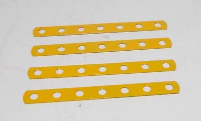 £2.99 • Buy Meccano By Exacto 7 Hole Narrow Strip X 4 - Multikit Crane Set Yellow