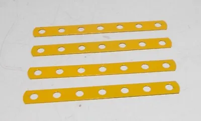 Meccano By Exacto 7 Hole Narrow Strip X 4 - Multikit Crane Set Yellow • £2.99