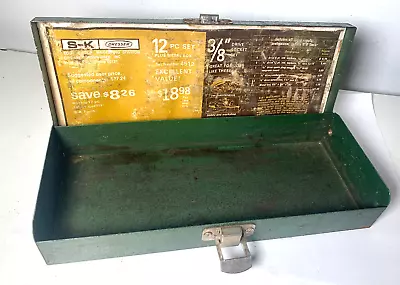 Vintage Sk Tools Small Metal Socket Tool Empty Box Green Case Only For 3/8  • $18