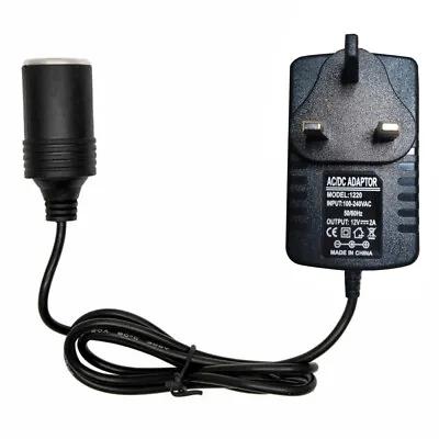 220/230V/240V To 12V Mains Power Adapter To Car Cigarette Lighter Socket UK Plug • £7.72