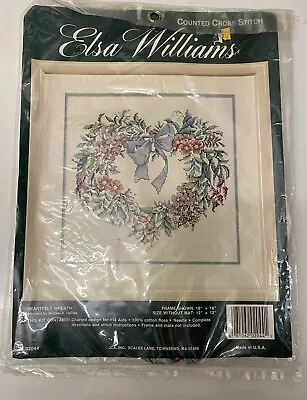 Elsa Williams Counted Cross Stitch  Kit Heartfelt Wreath  Factory Sealed • $10