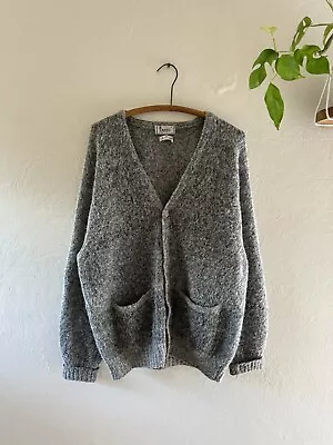 Thane Mohair Cardigan True Vintage 1960s Fuzzy Gray Size X-Large • $149.99
