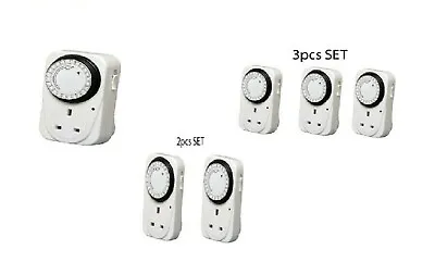 £8.49 • Buy 7 Day Mains Plug In Timer Switch Mechanical Electric Socket UK 3 Pin Adapter