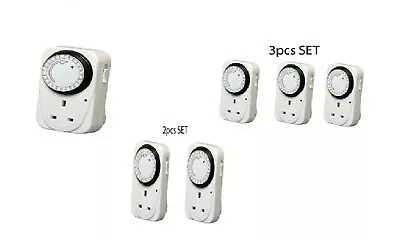 £8.49 • Buy 7 Day Mains Plug In Timer Switch Mechanical Electric Socket UK 3 Pin Adapter