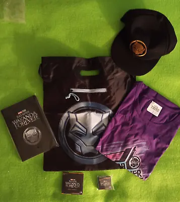 (LOT 4)  Black Panther: Wakanda Forever   Movie Promo T-Shirt Cap Bag Journal • $25