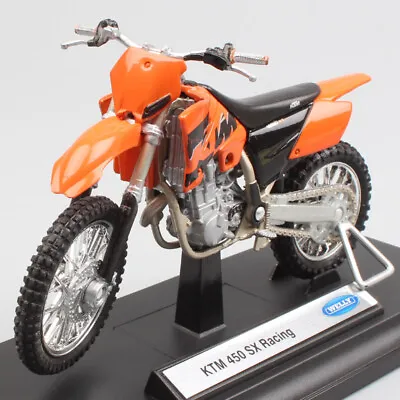 1:18 Welly KTM 450 SX Racing Dirt Bike Motocross Model Diecast Toy Motorcycle • $17.78